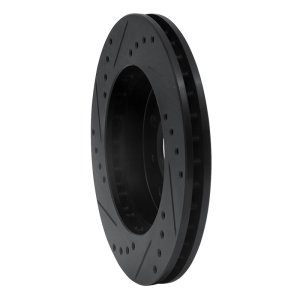 Mitsubishi Lancer Brake Rotor (1) - Front Right - R1 Concepts - Drilled & Slotted - Black - `98-`07